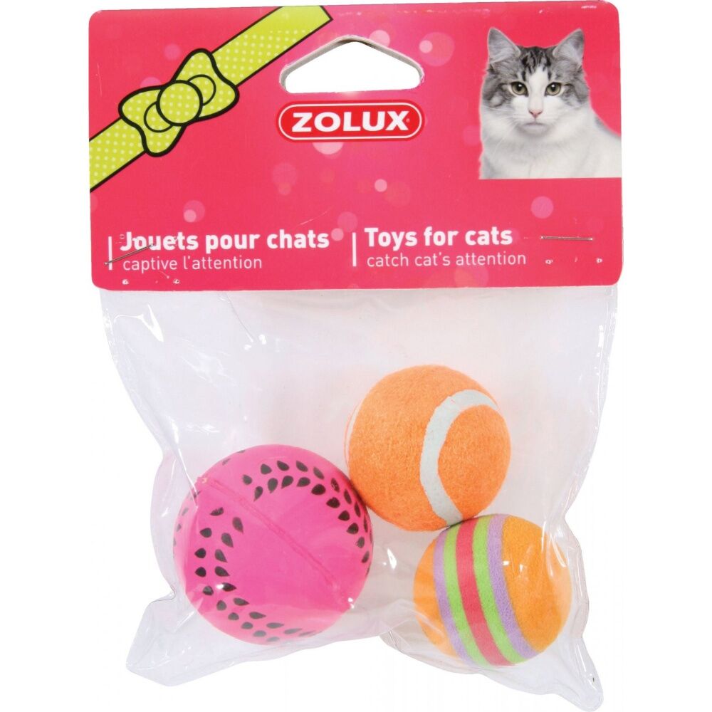 Zolux - zabawki dla kota 3 piłki różne