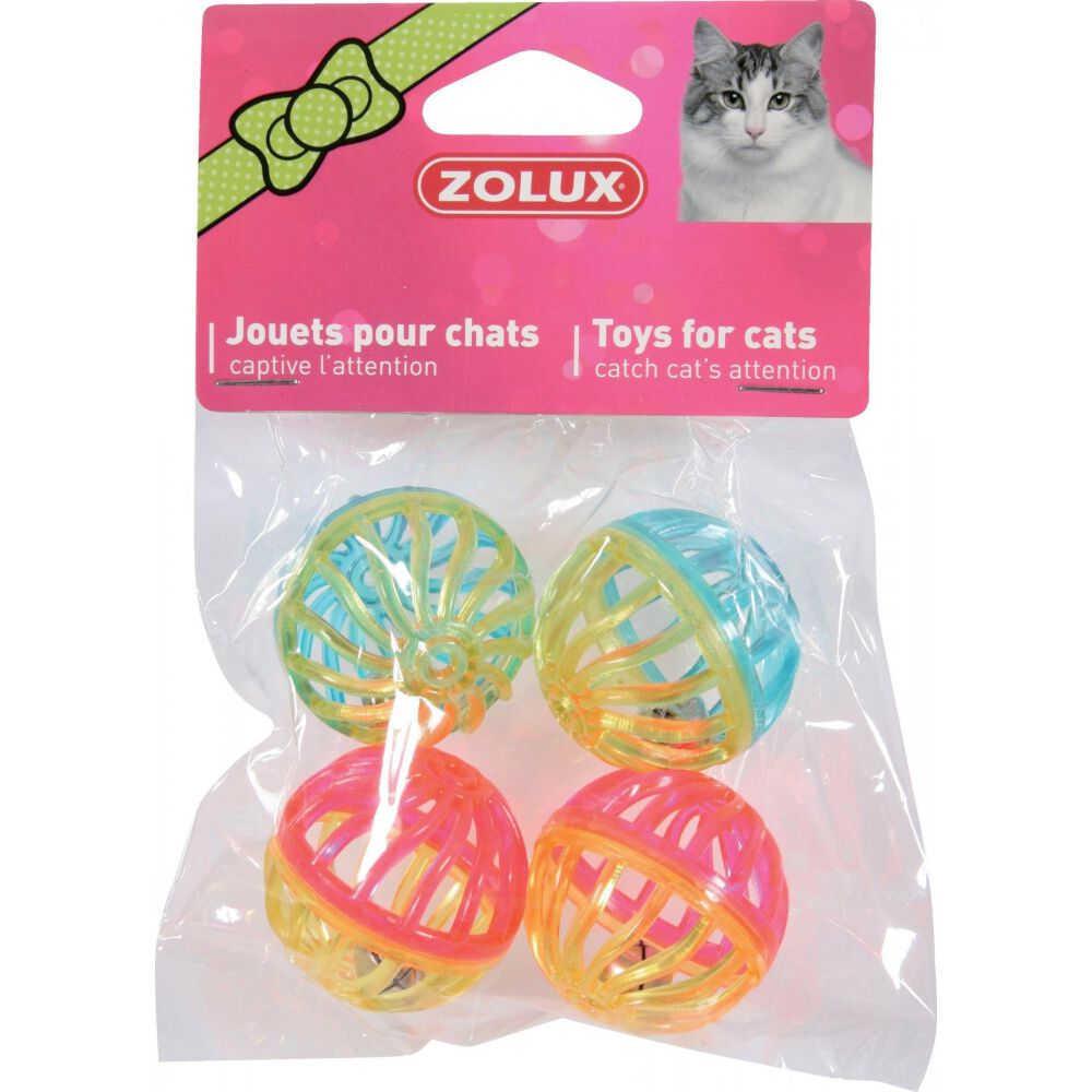 Zolux - zabawki dla kota - zestaw 4 kul z dzwonkami