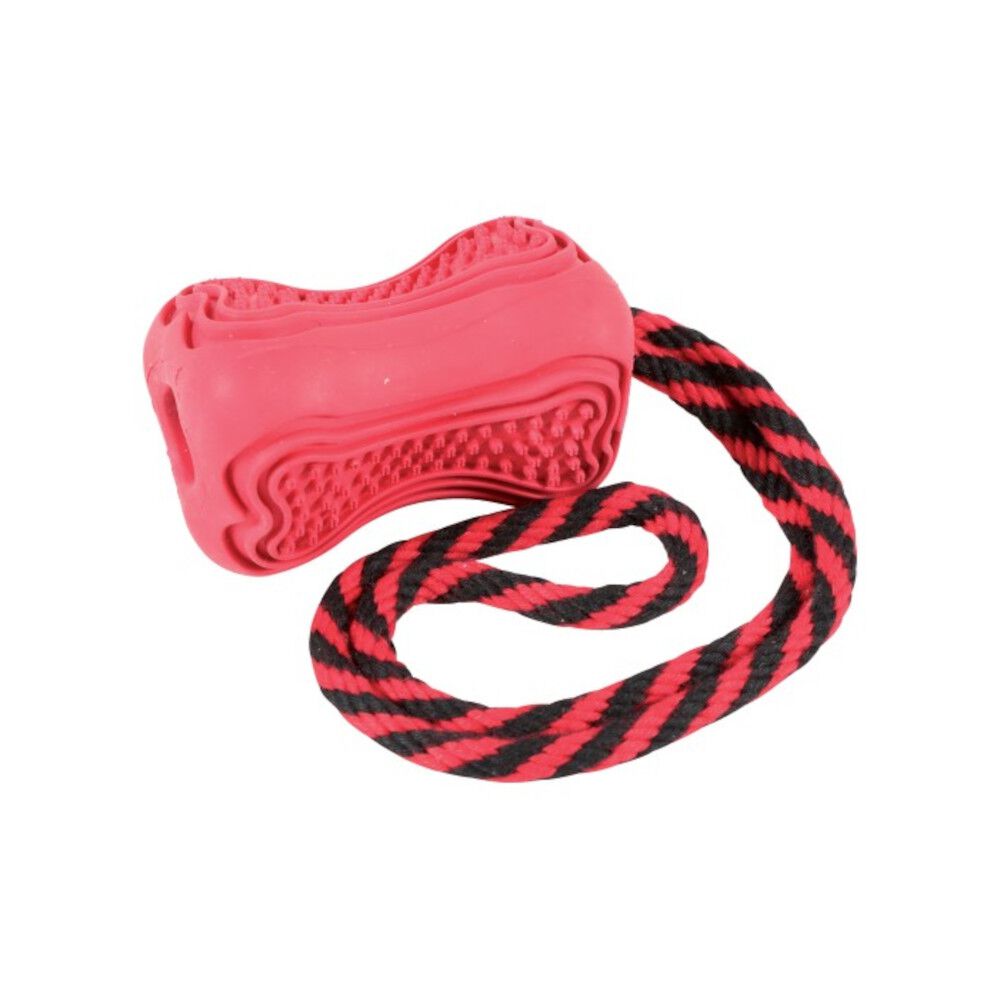 Zolux Titan - zabawka kauczukowa ze sznurem S, czerwona