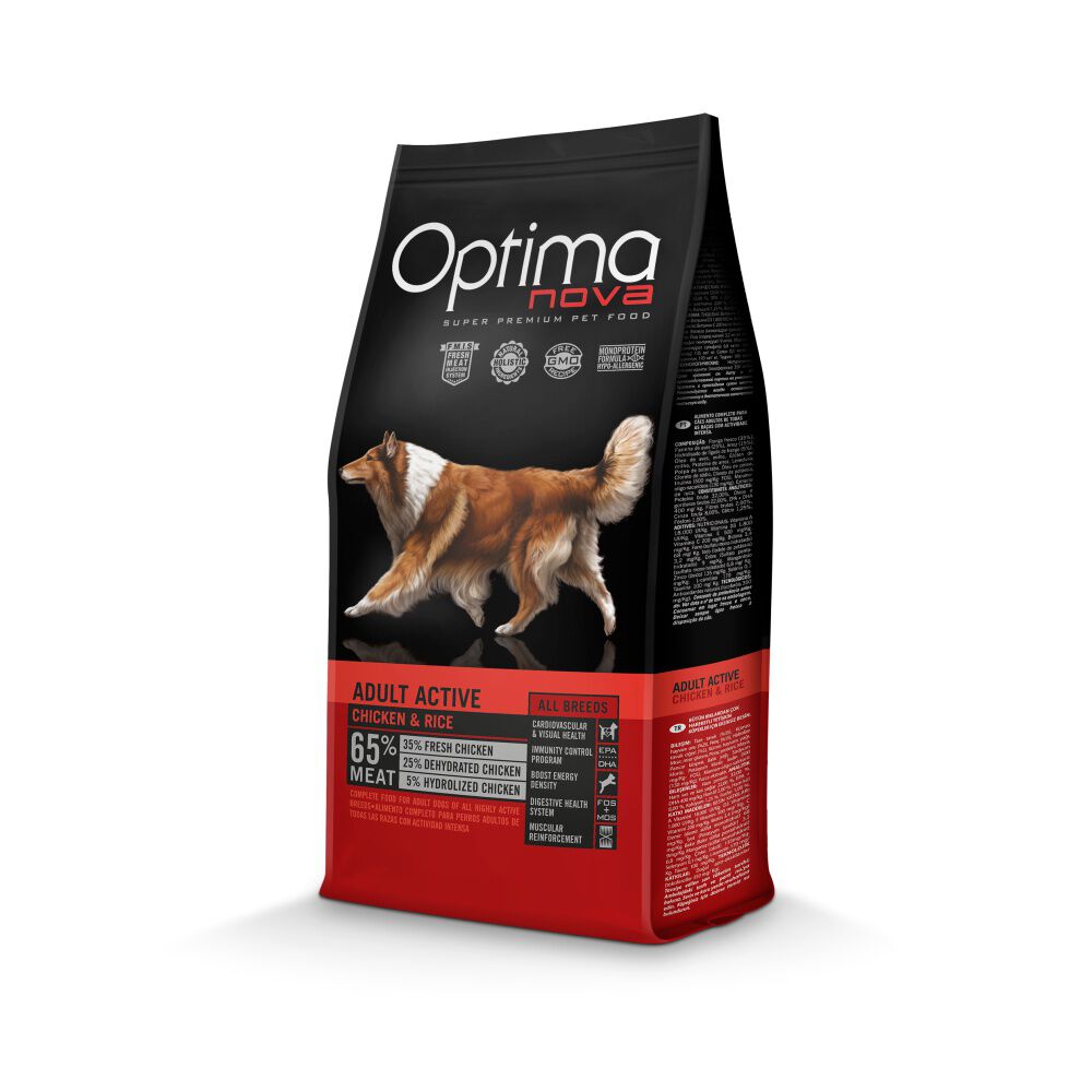 Próbka Optimanova Adult Active Chicken & Rice 100 g - karma dla dorosłych aktywnych psów