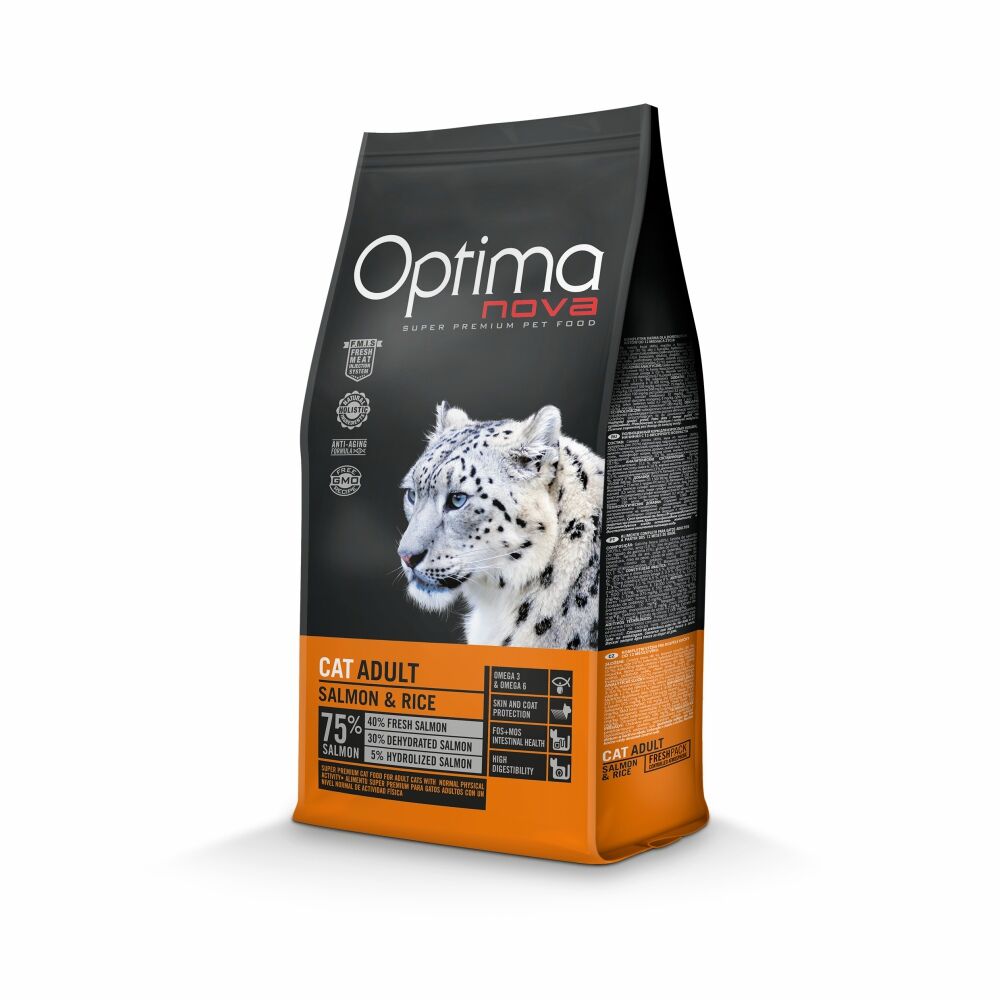 Próbka Optimanova Cat Adult Salmon & Rice 70 g - karma dla kotów dorosłych z łososiem