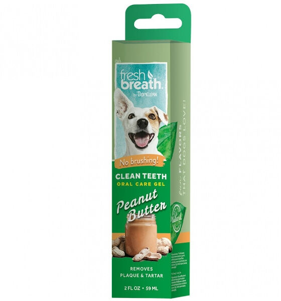 Tropiclean Fresh Breath Clean Teeth Gel Peanut Butter 59 ml - żel do higieny jamy ustnej psa i kota o smaku masła orzechowego