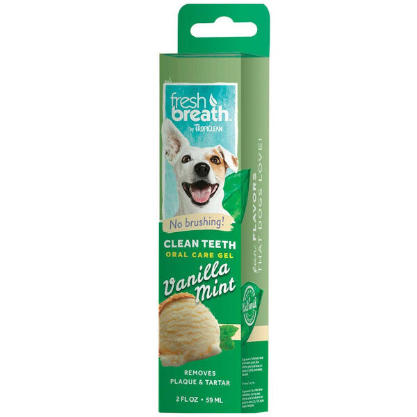 Tropiclean Fresh Breath Clean Teeth Gel Vanilla Mint 59 ml - żel do higieny jamy ustnej psa i kota o smaku waniliowo miętowym