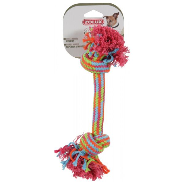Zolux - zabawka sznurowa 2 węzły, 30 cm - Kolorowa