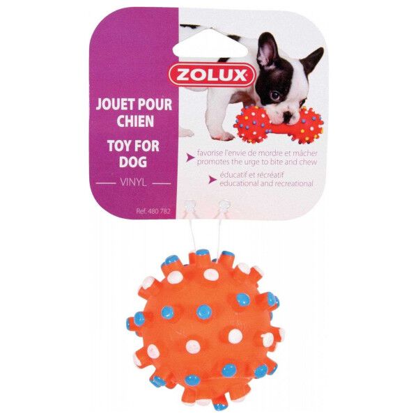 Zolux - zabawka winylowa 7 cm - Piłka z wypustkami 