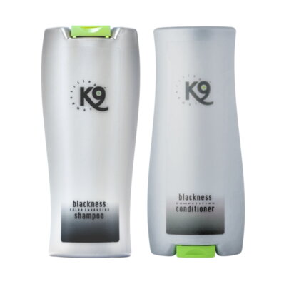 K9 Blackness zestaw kosmetyków do czarnej i ciemnej sierści szampon + odżywka 1
