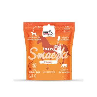 Syta Micha Mini smaczki z koniną 60 g - małe, miękkie przysmaki treningowe dla psów
