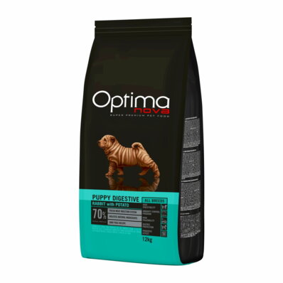 Optimanova Puppy Digestive Rabbit with Potato 12 kg - karma bezglutenowa lekkostrawna dla szczeniąt 1