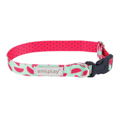 Amiplay BeHappy - obroża regulowana Watermelon 1
