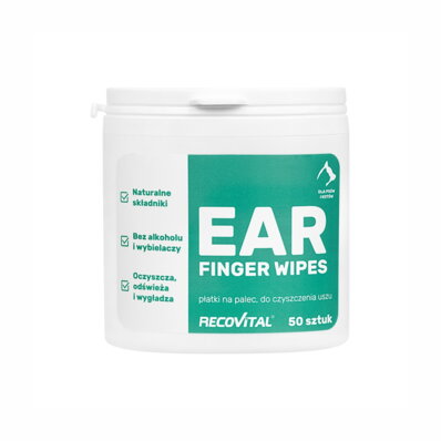 Recovital Ear Finger Wipes 50 szt. - chusteczki do czyszczenia uszu dla psów i kotów