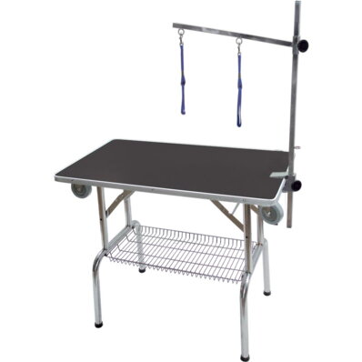 Chadog - stół groomerski składany z kołami 95x55x78 z wysięgnikiem 1