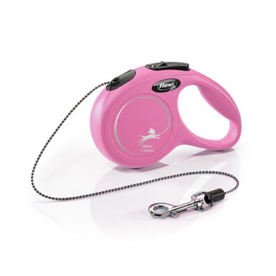 Flexi - smycz automatyczna NEW CLASSIC linka XS, 3m różowa 1
