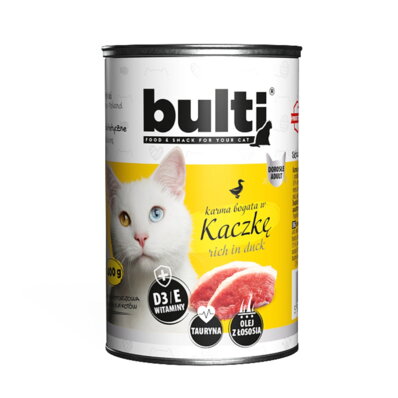 Bulti - karma mokra dla kota bogata w kaczkę - puszka 400 g 1