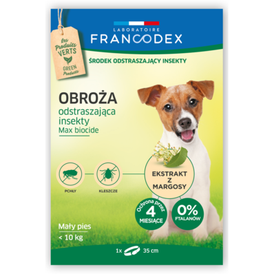 Francodex - obroża odstraszająca insekty dla małych psów poniżej 10 kg 1