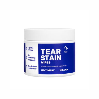 Recovital Tear Stain Wipes 100 szt. - chusteczki do czyszczenia oczu dla psów i kotów