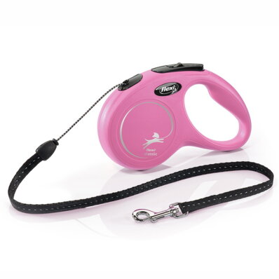 Flexi - smycz automatyczna NEW CLASSIC linka S, 5m różowa 1