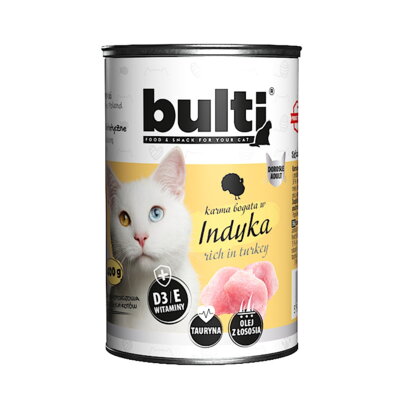 Bulti - karma mokra dla kota bogata w indyka - puszka 400 g 1