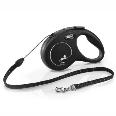 Flexi - smycz automatyczna NEW CLASSIC linka S, 5m czarna 1
