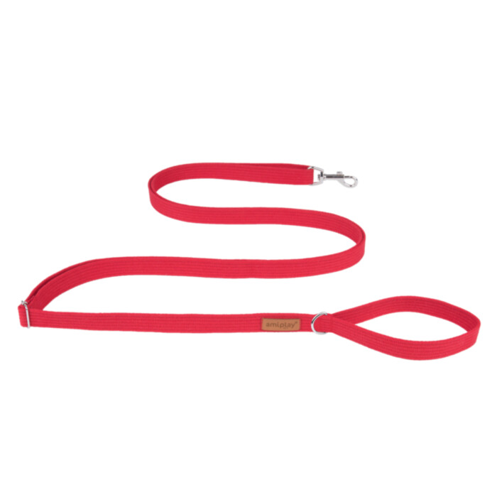 Amiplay Cotton - smycz regulowana Easy Fix dla psów czerwona