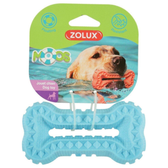 Zolux - Zabawka TPR POP MOOS kość niebieska 16 cm Zolux - Zabawka TPR POP MOOS kość niebieska 16 cm