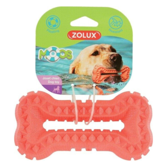Zolux - Zabawka TPR POP MOOS kość pomarańczowa 13 cm