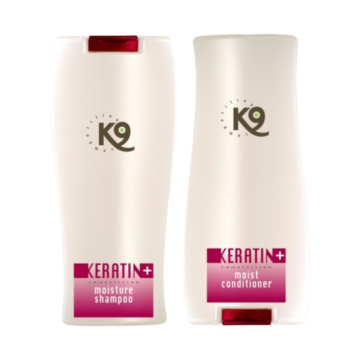 K9 Keratin+ zestaw kosmetyków nawilżający z keratyną szampon + odżywka, 2x300 ml-157676 K9 Keratin+ zestaw kosmetyków nawilżający z keratyną szampon + odżywka, 2x300 ml-157676