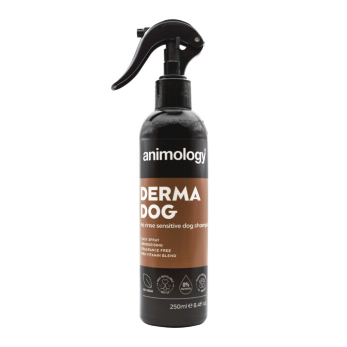 Animology Derma Dog No Rinse Sensitive 250 ml - szampon bez spłukiwania, bezzapachowy do wrażliwej skóry Animology Derma Dog No Rinse Sensitive 250 ml - szampon bez spłukiwania, bezzapachowy do wrażliwej skóry