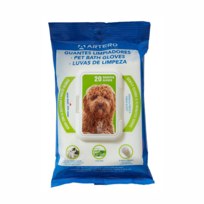 Artero Pet Bath Gloves 20 szt. - rękawice, chusteczki do czyszczenia sierści zwierząt Artero Pet Bath Gloves 20 szt. - rękawice, chusteczki do czyszczenia sierści zwierząt