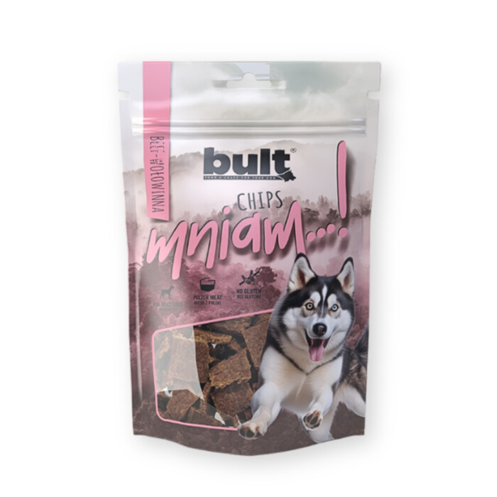 Bult - Chipsy z wołowiną 100 g - karma uzupełniająca z wołowiną dla psów Bult - Chipsy z wołowiną 100 g - karma uzupełniająca z wołowiną dla psów