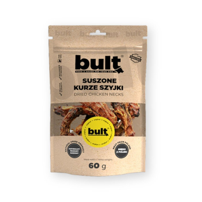 Bult - Suszone kurze szyjki 60 g - przysmak z drobiu dla psa Bult - Suszone kurze szyjki 60 g - przysmak z drobiu dla psa