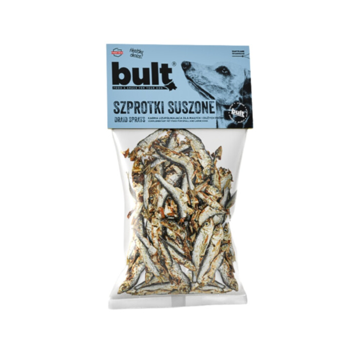 Bult - Suszone szprotki 150 g - przysmak z ryby dla psa Bult - Suszone szprotki 150 g - przysmak z ryby dla psa