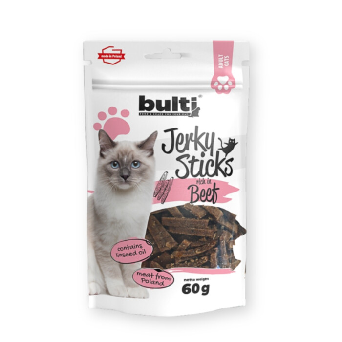 Bulti Jerky Sticks Beef 60 g - przysmak z wołowiną dla kota