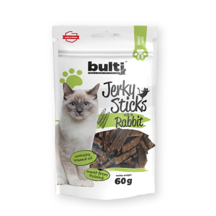 Bulti Jerky Sticks Rabbit 60 g - przysmak z królikiem dla kota Bulti Jerky Sticks Rabbit 60 g - przysmak z królikiem dla kota