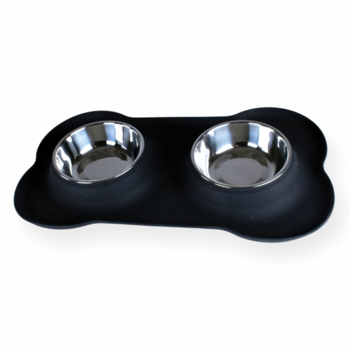 Chadog Double Non-Slip Bowls 2x400 ml - miski ze stali nierdzewnej na gumowej podkładce Chadog Double Non-Slip Bowls 2x400 ml - miski ze stali nierdzewnej na gumowej podkładce