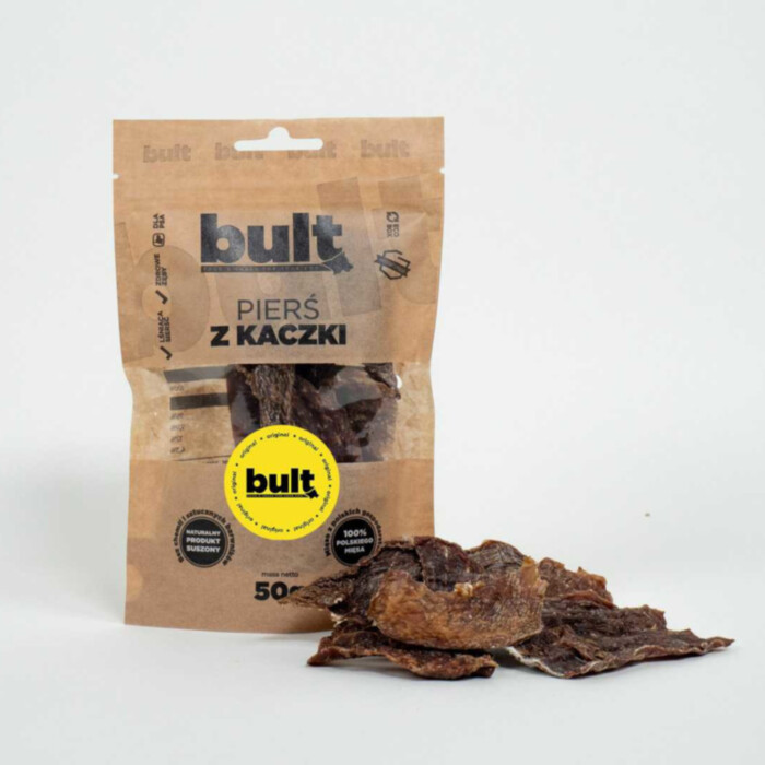 Bult EKO - Pierś z Kaczki 50 g - szuszony przysmak w ekologicznym opakowaniu dla psa Bult EKO - Pierś z Kaczki 50 g - szuszony przysmak w ekologicznym opakowaniu dla psa