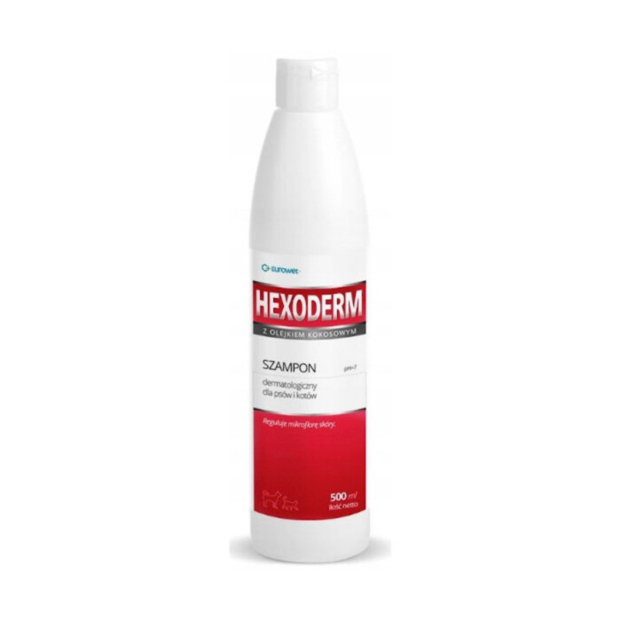 Eurowet Hexoderm szampon dermatologiczny dla psów i kotów 500 ml Eurowet Hexoderm szampon dermatologiczny dla psów i kotów 500 ml