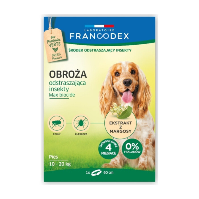 Francodex - obroża odstraszająca insekty dla średnich psów Francodex - obroża odstraszająca insekty dla średnich psów
