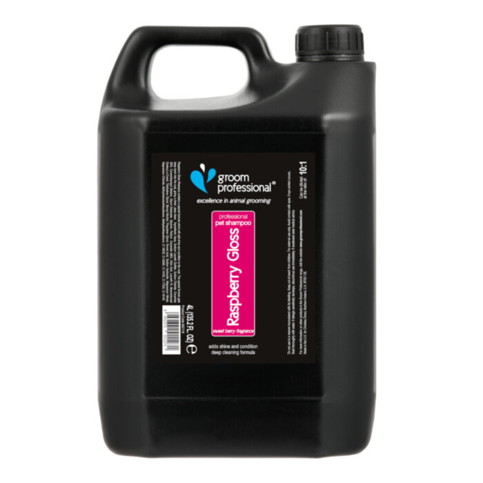 Groom Professional Raspberry Gloss Shampoo 4 l - szampon malinowy do każdego rodzaju sierści Groom Professional Raspberry Gloss Shampoo 4 l - szampon malinowy do każdego rodzaju sierści
