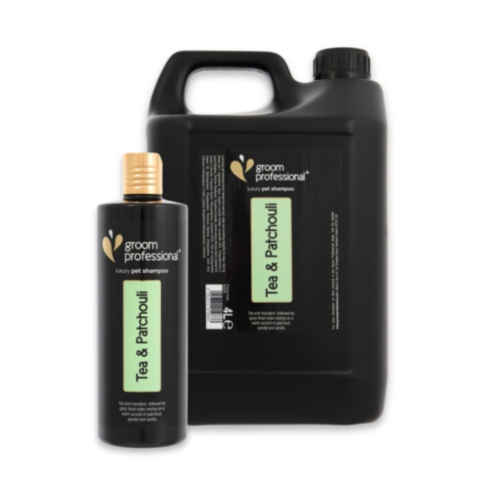 Groom Professional Tea & Patchouli Shampoo - nawilżający szampon do suchej i matowej sierści Groom Professional Tea & Patchouli Shampoo - nawilżający szampon do suchej i matowej sierści