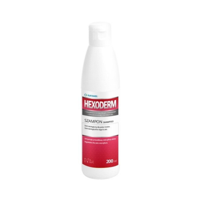 Eurowet Hexoderm szampon dermatologiczny dla psów i kotów 200 ml Eurowet Hexoderm szampon dermatologiczny dla psów i kotów 200 ml