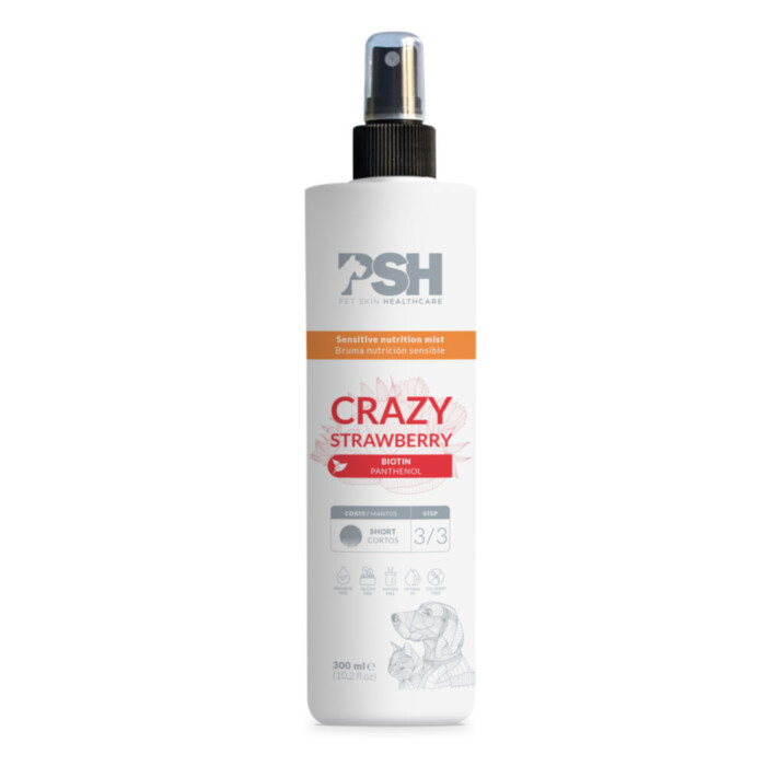 PSH Home Crazy Strawberry Lotion 300 ml - balsam do wrażliwej sierści w sprayu PSH Home Crazy Strawberry Lotion 300 ml - balsam do wrażliwej sierści w sprayu