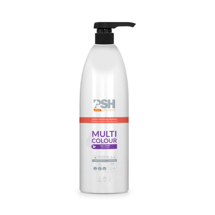 PSH Multi Colour Shampoo 1 L - szampon wzmacniający biały kolor sierści PSH Multi Colour Shampoo 1 L - szampon wzmacniający biały kolor sierści