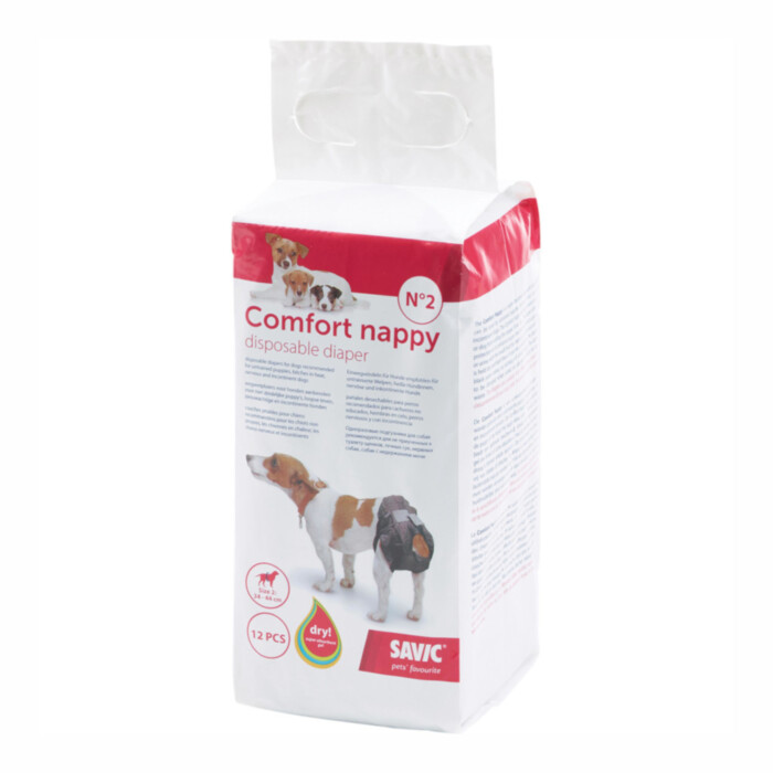 Savic Comfort Nappy - pieluchy dla psa 12 szt. rozmiar 2 Savic Comfort Nappy - pieluchy dla psa 12 szt. rozmiar 2