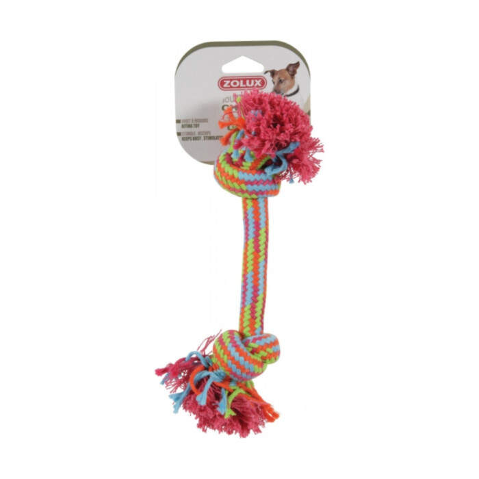 Zolux - zabawka sznurowa kolorowa 2 węzły 30 cm Zolux - zabawka sznurowa kolorowa 2 węzły 30 cm