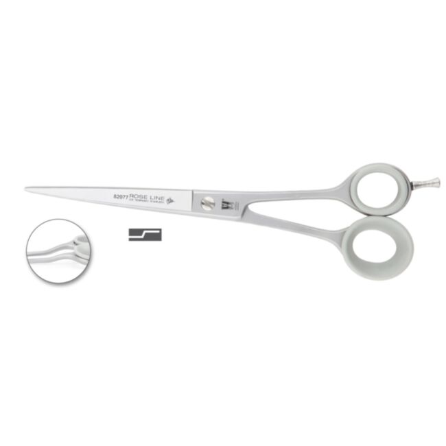 KR Witte Rose Line 7,5" - nożyczki fryzjerskie proste z podgięciem na palce