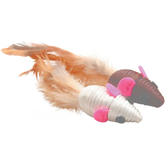Zolux - zabawki dla kota - 2 myszy z piórkami