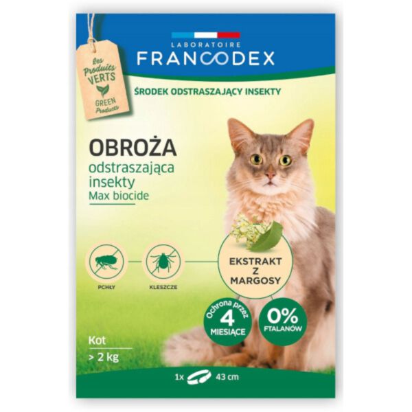 Francodex - obroża odstraszająca insekty dla kotów powyżej 2 kg