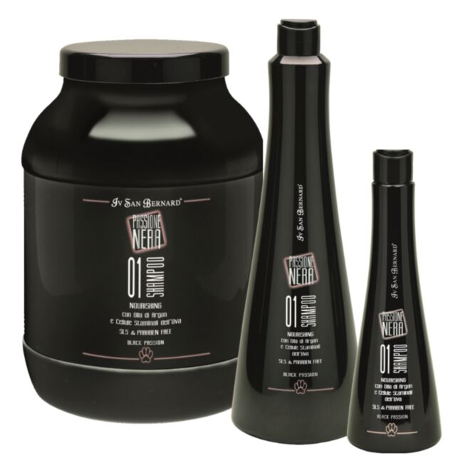 Iv San Bernard Black Passion 01 Shampoo - szampon do każdej sierści z olejkiem arganowym i ekstraktem z alg morskich