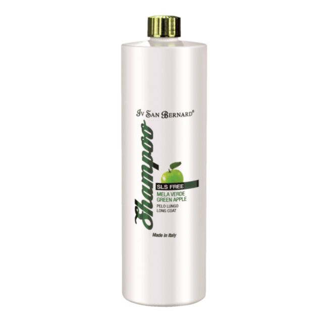 Iv San Bernard SLS Free Green Apple Shampoo 1 l - szampon do długiej sierści z zielonym jabłkiem bez SLS dla psów i kotów