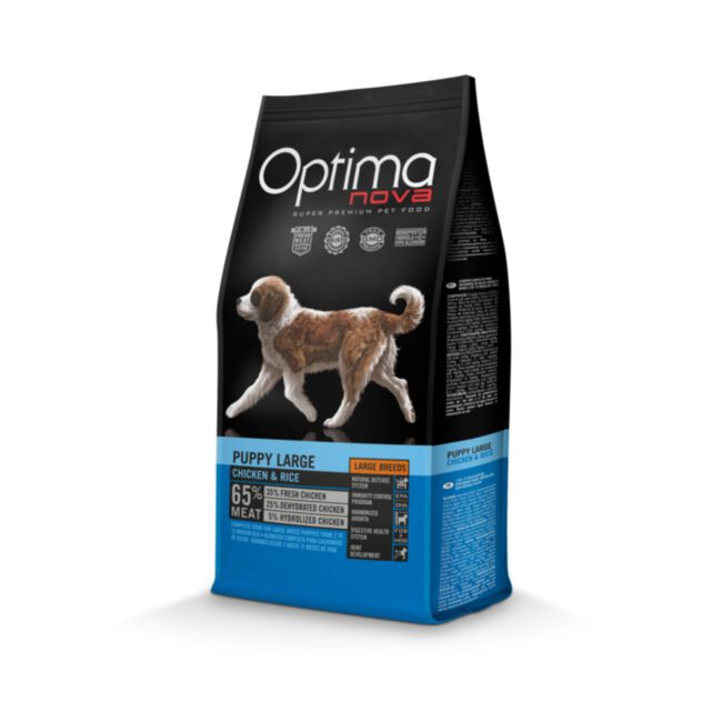 Próbka Optimanova Puppy Large Breed Chicken & Rice 100 g - karma dla szczeniąt dużych ras